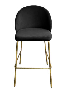 ALURA™ BARSTOOL - ONYX BLACK WITH GOLD LEGS (BS4 - GOB)