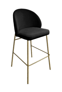 ALURA™ BARSTOOL - ONYX BLACK WITH GOLD LEGS (BS4 - GOB)