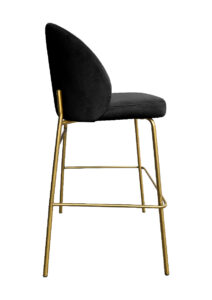 ALURA™ BARSTOOL - ONYX BLACK WITH GOLD LEGS (BS4 - GOB)