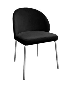 ALURA™ CHAIR - ONYX BLACK WITH SILVER LEGS (CH2 - SOB)
