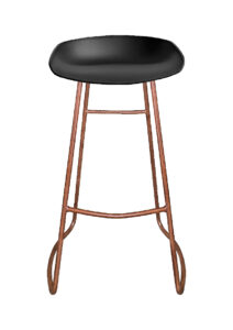 LEVO BARSTOOL - BLACK WITH WOOD LEGS (BS16 - BBR)