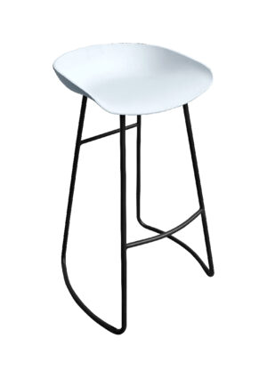 LEVO BARSTOOL - WHITE WITH BLACK LEGS (BS16 - WB)