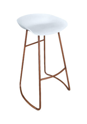 LEVO BARSTOOL - WHITE WITH WOOD LEGS (BS16 - WBR)