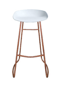 LEVO BARSTOOL - WHITE WITH WOOD LEGS (BS16 - WBR)