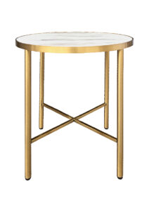 LUXCO™ ROUND COFFEE TABLE - GOLD & BIANCO WHITE (CT35 - RGW)