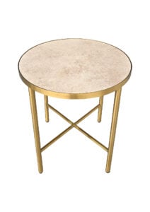 LUXCO™ ROUND COFFEE TABLE - GOLD & MATERA BEIGE (CT35 - RGE)