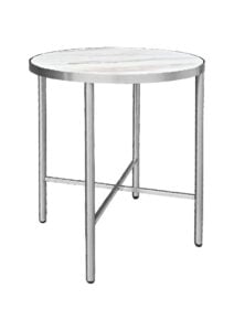 LUXCO™ ROUND COFFEE TABLE - SILVER & BIANCO WHITE (CT35 - RSW)