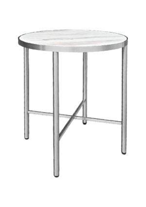 LUXCO™ ROUND COFFEE TABLE - SILVER & BIANCO WHITE (CT35 - RSW)