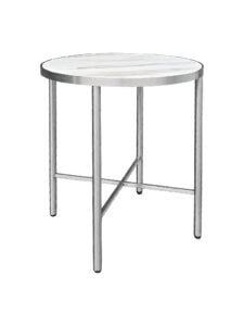 LUXCO™ ROUND COFFEE TABLE - SILVER & BIANCO WHITE (CT35 - RSW)