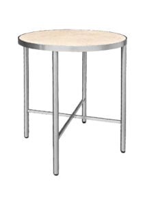 LUXCO™ ROUND COFFEE TABLE - SILVER & MATERA BEIGE (CT35 - RSE)