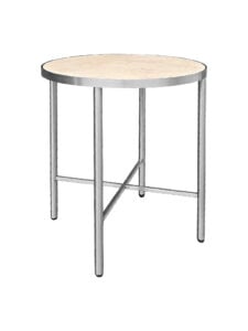 LUXCO™ ROUND COFFEE TABLE - SILVER & MATERA BEIGE (CT35 - RSE)