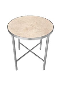 LUXCO™ ROUND COFFEE TABLE - SILVER & MATERA BEIGE (CT35 - RSE)