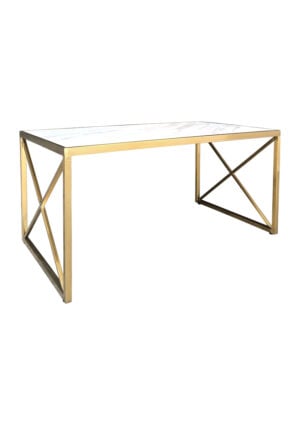 LUXCO™ ATELIER LONG COFFEE TABLE - GOLD & BIANCO WHITE (CT16 - LGW)