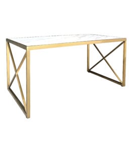 LUXCO™ ATELIER LONG COFFEE TABLE - GOLD & BIANCO WHITE (CT16 - LGW)