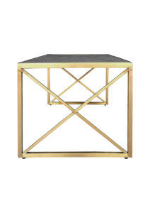 LUXCO™ ATELIER LONG COFFEE TABLE - GOLD & GRAPHITE BLACK (CT16 - LGB) SIDE
