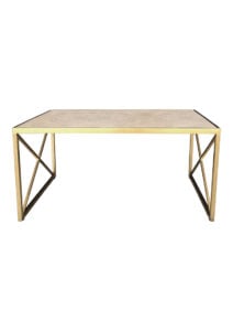 LUXCO™ ATELIER LONG COFFEE TABLE - GOLD & MATERA BEIGE (CT16 - LGE) FRONT