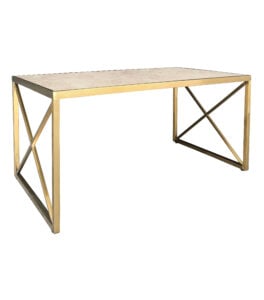 LUXCO™ ATELIER LONG COFFEE TABLE - GOLD & MATERA BEIGE (CT16 - LGE)