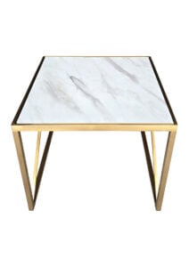 LUXCO™ ATELIER SQUARE COFFEE TABLE - GOLD & BIANCO WHITE (CT4 - SGW) TOP