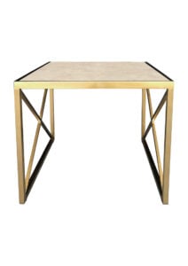 LUXCO™ ATELIER SQUARE COFFEE TABLE - GOLD & MATERA BEIGE (CT4 - SGE) FRONT