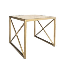 LUXCO™ ATELIER SQUARE COFFEE TABLE - GOLD & MATERA BEIGE (CT4 - SGE)
