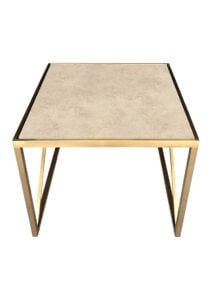 LUXCO™ ATELIER SQUARE COFFEE TABLE - GOLD & MATERA BEIGE (CT4 - SGE) TOP