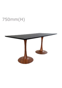 TULIP TABLE - WOOD & LONG TOP - BLACK (TB5 - BR - LB)
