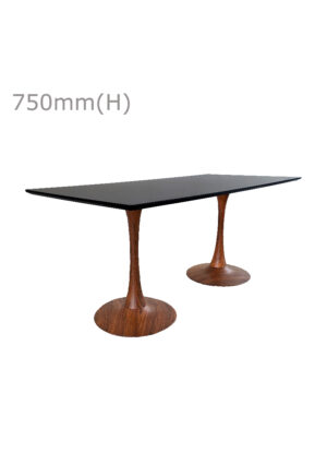 TULIP TABLE - WOOD & LONG TOP - BLACK (TB5 - BR - LB)