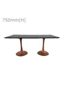 TULIP TABLE - WOOD & LONG TOP - BLACK (TB5 - BR - LB) FRONT