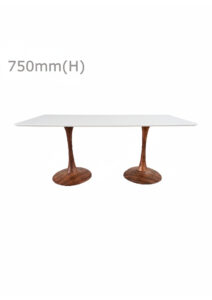TULIP TABLE - WOOD & LONG TOP - WHITE (TB5 - BR - LW) FRONT