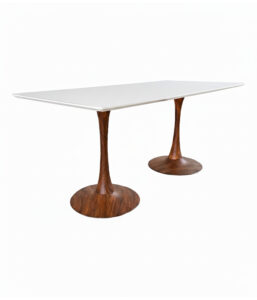 TULIP TABLE - WOOD & LONG TOP - WHITE (TB5 - BR - LW)