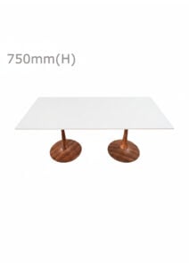 TULIP TABLE - WOOD & LONG TOP - WHITE (TB5 - BR - LW) TOP