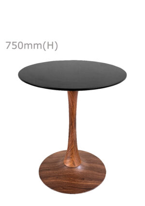 TULIP TABLE - WOOD & ROUND TOP - BLACK (TB5 - BR - RB)
