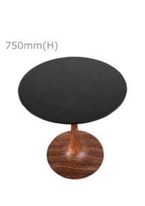 TULIP TABLE - WOOD & ROUND TOP - BLACK (TB5 - BR - RB) TOP