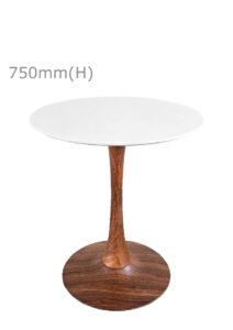 TULIP TABLE - WOOD & ROUND TOP - WHITE (TB5 - BR - RW)