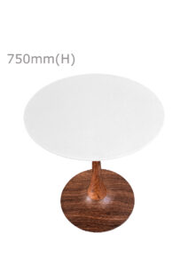 TULIP TABLE - WOOD & ROUND TOP - WHITE (TB5 - BR - RW) TOP