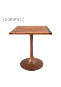 TULIP TABLE - WOOD & SQUARE TOP - TEAK WOOD (TB5 - BR - STK) FRONT