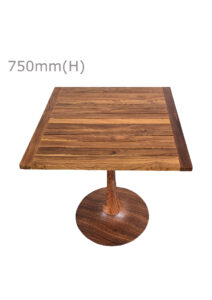 TULIP TABLE - WOOD & SQUARE TOP - TEAK WOOD (TB5 - BR - STK) TOP