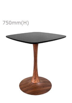 TULIP TABLE - WOOD & SQUARISH TOP - BLACK (TB5 - BR - SB)