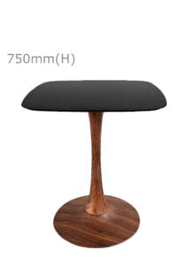 TULIP TABLE - WOOD & SQUARISH TOP - BLACK (TB5 - BR - SB) FRONT