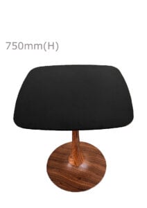 TULIP TABLE - WOOD & SQUARISH TOP - BLACK (TB5 - BR - SB) TOP