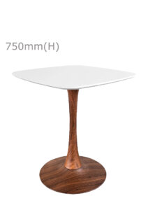 TULIP TABLE - WOOD & SQUARISH TOP - WHITE (TB5 - BR - SW)