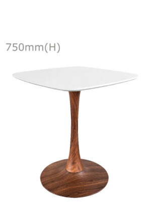 TULIP TABLE - WOOD & SQUARISH TOP - WHITE (TB5 - BR - SW)