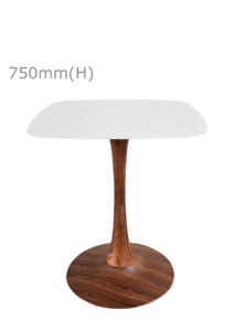 TULIP TABLE - WOOD & SQUARISH TOP - WHITE (TB5 - BR - SW)