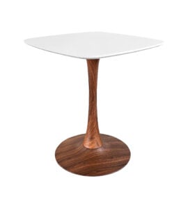 TULIP TABLE - WOOD & SQUARISH TOP - WHITE (TB5 - BR - SW)