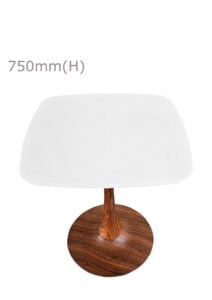 TULIP TABLE - WOOD & SQUARISH TOP - WHITE (TB5 - BR - SW) TOP