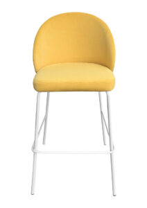 ALURA™ BARSTOOL - CUSTARD YELLOW WITH WHITE LEGS (BS4 - WCY) FRONT