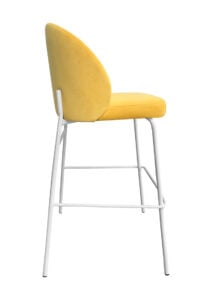 ALURA™ BARSTOOL - CUSTARD YELLOW WITH WHITE LEGS (BS4 - WCY) SIDE
