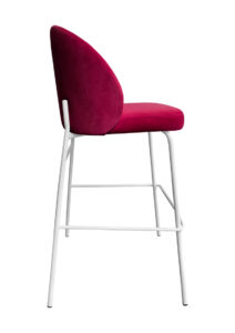 ALURA™ BARSTOOL - GARNET RED WITH WHITE LEGS (BS4 - WGR) SIDE
