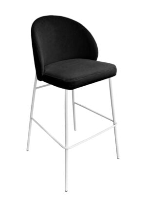 ALURA™ BARSTOOL - ONYX BLACK WITH WHITE LEGS (BS4 - WOB)