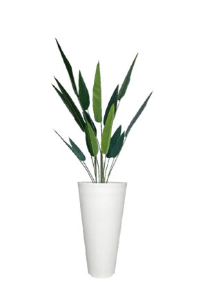 FAUX SKYBIRD TREE IN LARGE WHITE V-PLANTER (OVERALL 180CMH) (FL88 - SKVLW)